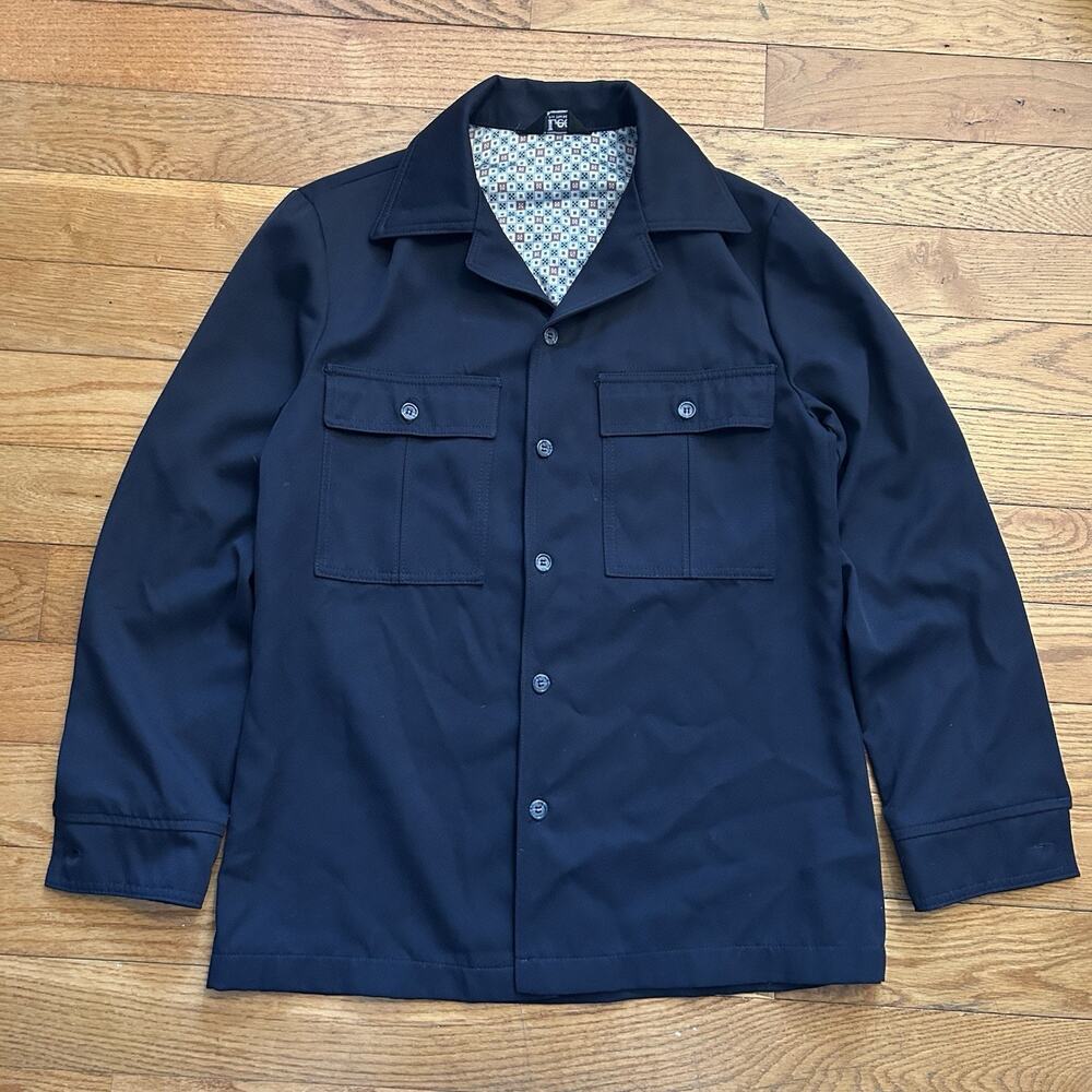 Vintage 60s 70s Lee Polyester Rancher Western Field Shirt Jacket Medium